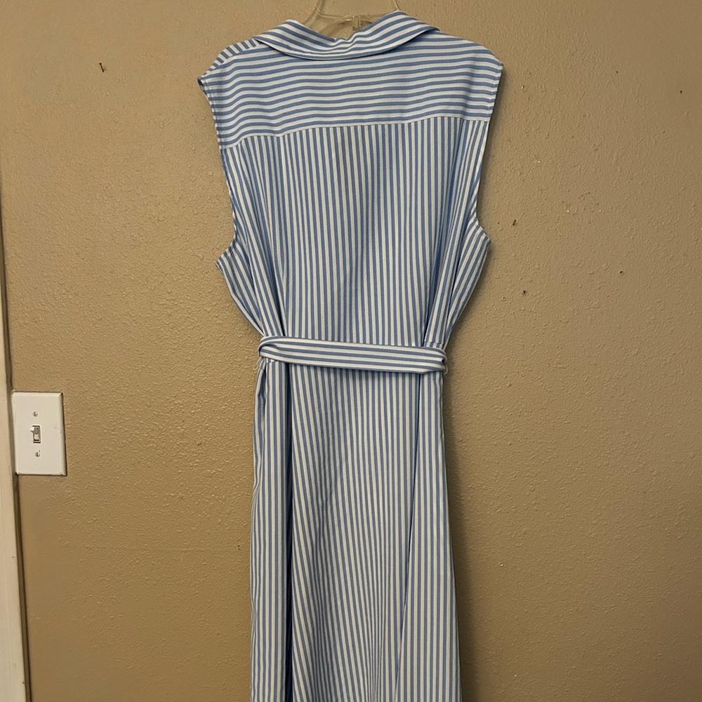 Tommy Hilfiger Light Blue and White Striped midi dress - Picture 6 of 6
